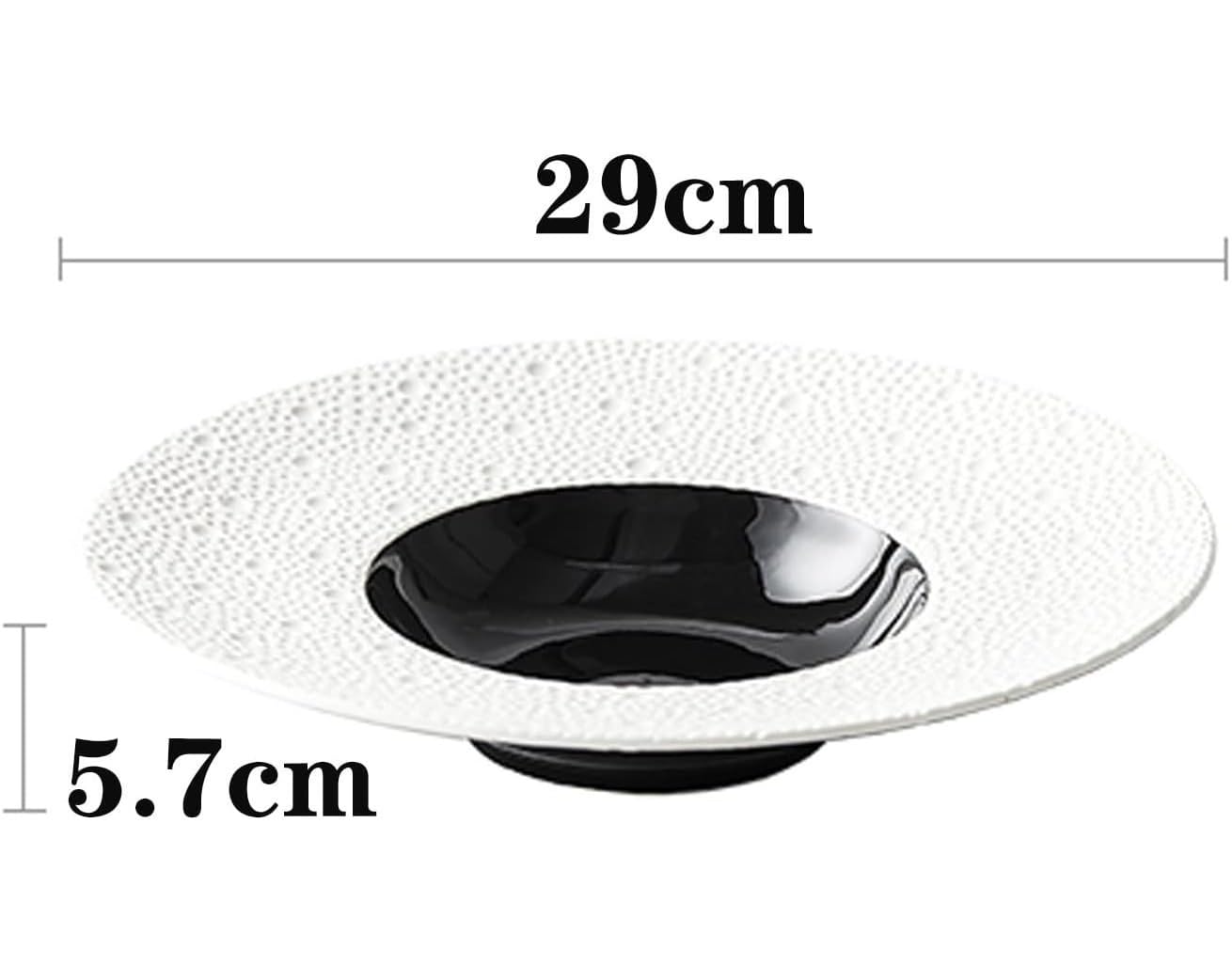 Plato Llano de cerámica, Plato Redondo de 29 cm, Plato Hondo for Sopa, Ensalada, Apto for microondas, Horno y lavavajillas, for Uso en restaurantes y en el hogar, 1 Pieza(White)