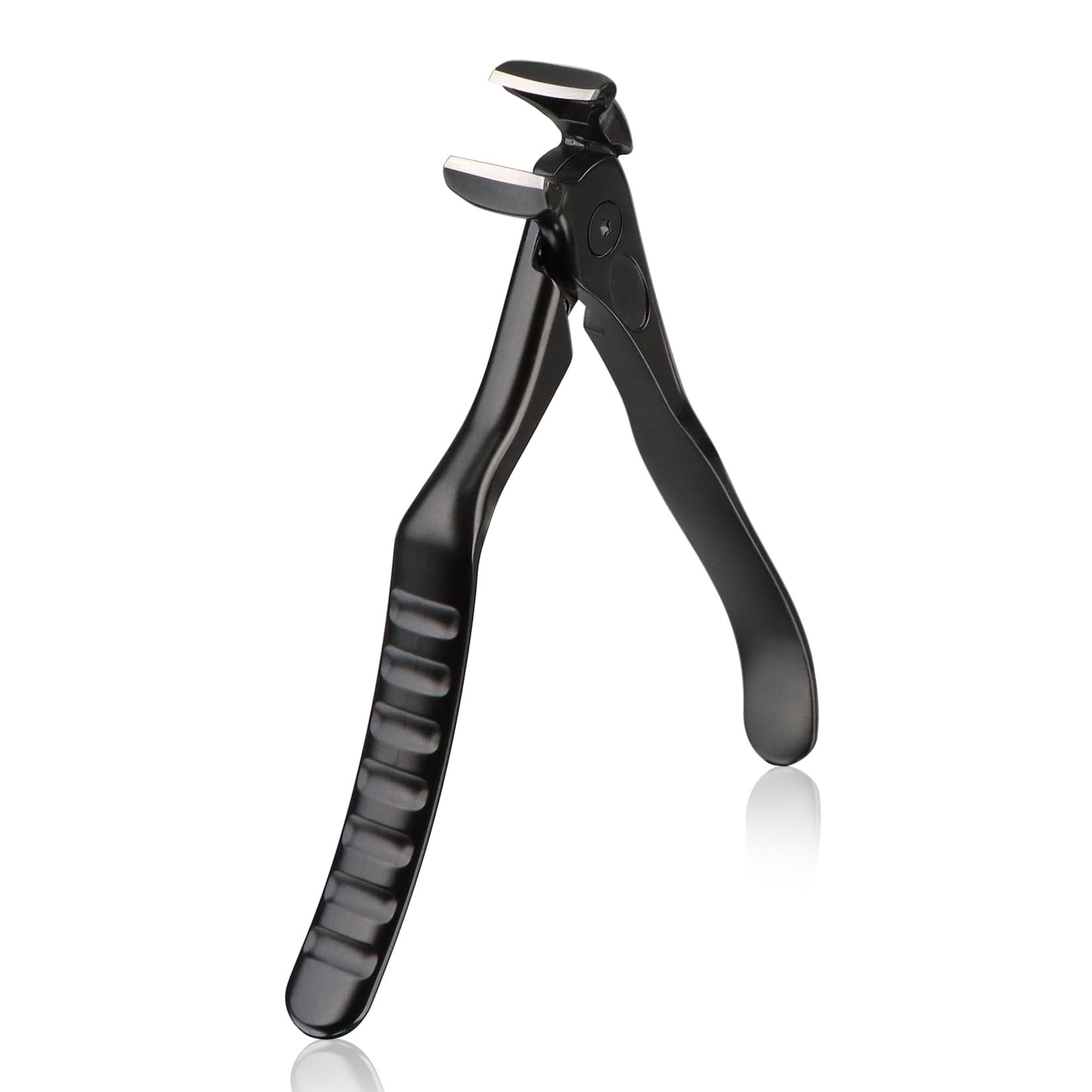 Long Handled Toenail Clippers for Thick Toenails, Ergonomic Non-Slip Toe Nail Clippers for Thick Nails for Seniors, Men, Angled Head Wide Jaw Opening Anti-Splash (Black)