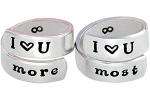 I Love You More, I Love You Most Mother Daughter Rings Set for Two