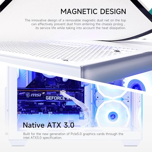 Image of MLOONG X-Dragon Gaming PC Desktop, AMD Ryzen 7 9800X3D 8 core 4.7GHz(up to 5.2GHz), GeForce RTX 5070Ti 16GB, 32GB DDR5 RAM 6000MHz, 2TB NVME SSD, 850W PSU, Windows 11 Home 64-bit, White
