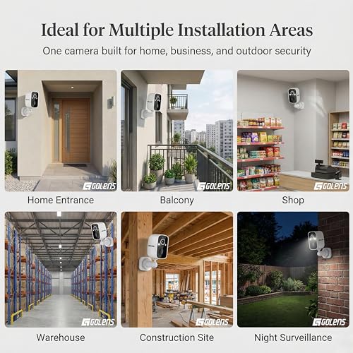 Image of Golens WC08K 4G SIM Security Camera Outdoor, 2K 3MP Wireless No WiFi, 5000mAh Battery Powered, Color Night Vision, AI Motion Detection, Siren Alarm, Two-Way Audio, Waterproof CCTV Camera