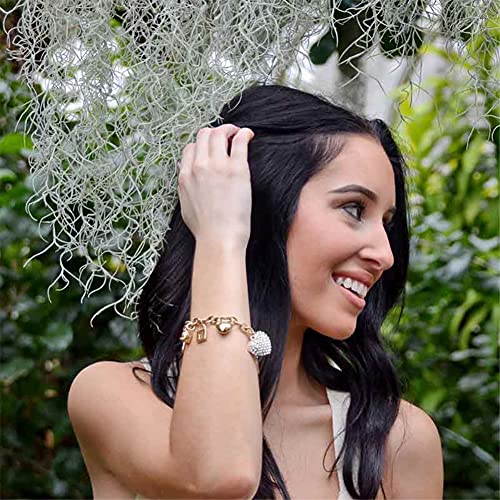 SILANER Gold Chain Link Bracelet - 7"+ 2" Extender 14K Gold Plated Love Locked Bracelets for Women, with Crystal, Love Heart,Key, Lock, Charm Bracelet4