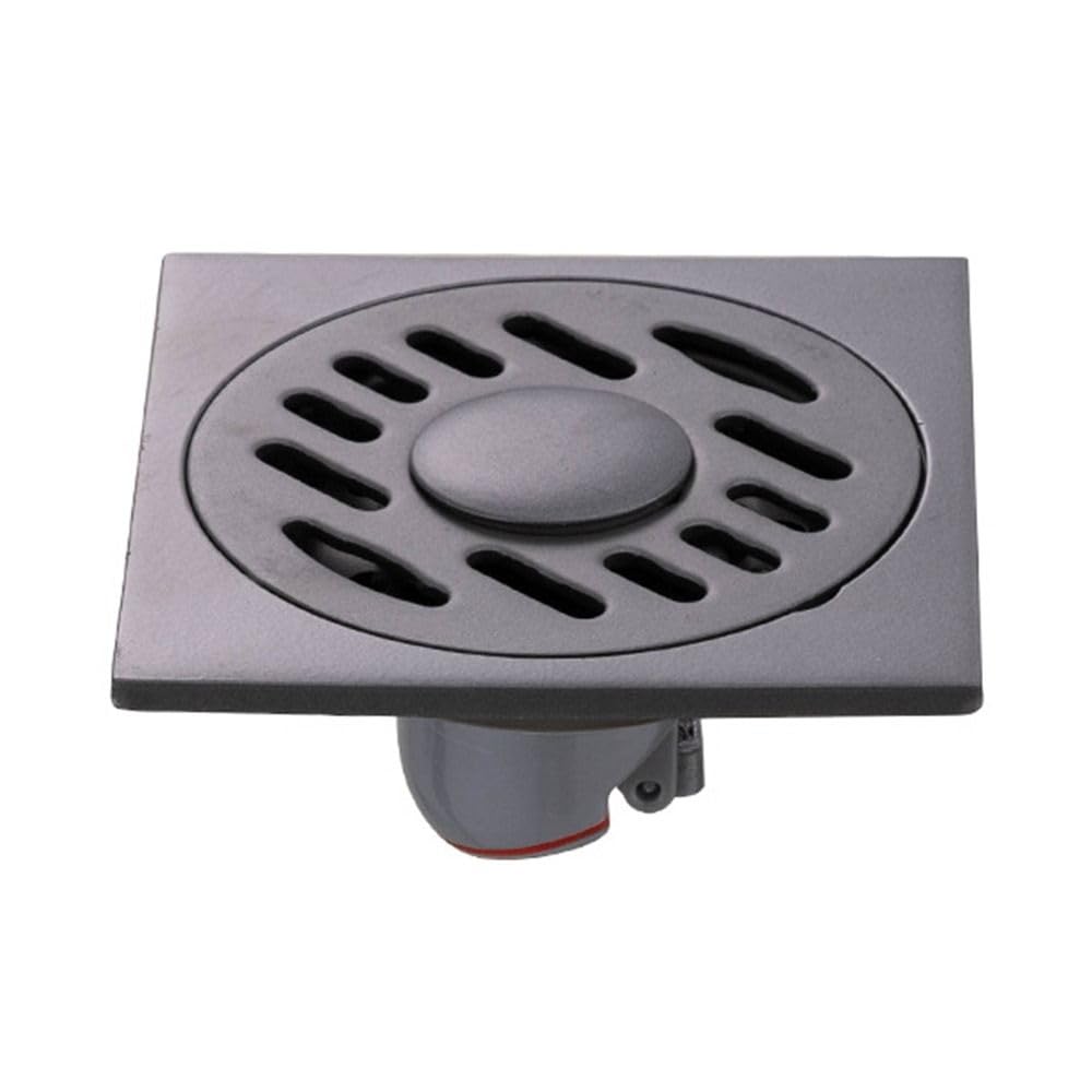 Lkfjnhepf 6 Floor Drain Matte Black Silver Bathtub Shower Drainer Floor 10Cm Brass Square Drain Waste Grate(6)