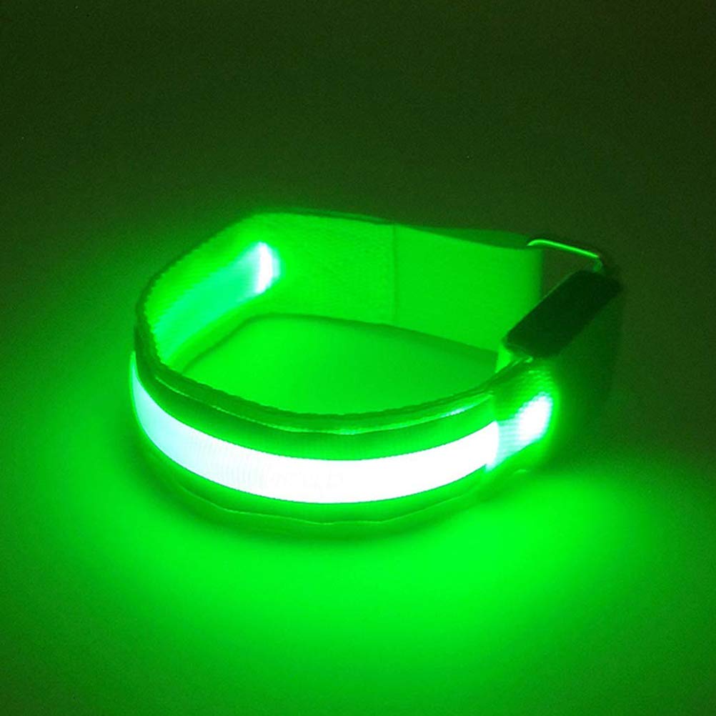 Deeabo2pcs Glow in the Dark LED Armbands, USB Rechargeable Safety Reflective Armband Luminous Bracelet Waterproof and Sweat Proof Armband for Running Cycling Walking Exercising Night Running, White