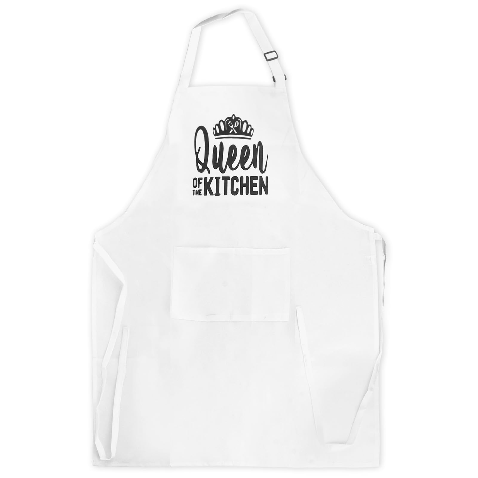 KEUKORZ Weisse Schürze „Queen of the Kitchen“ mit verstellba