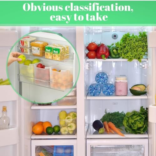 Image of RANIC Plastic Fridge Storage Boxes Freezer Storage Containers, Container For Kitchen Storage Set, Storage In Kitchen, Vegetable Storage,Refrigerator Food Box (6 pcs)