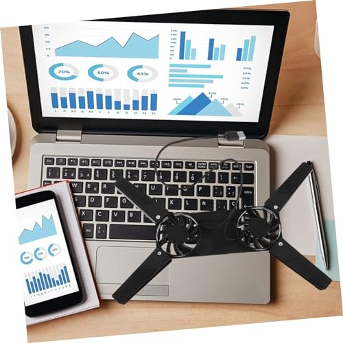 Base refrigerada portátil para laptop con diseño antideslizante y elevación ligera para una mejor disipación de calor miniatura 3