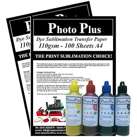 PhotoPlus 400ml Dye Sublimation Ink and 200 Sheets Transfer Paper, Wise-Buy Multi-Buy Pack Cover