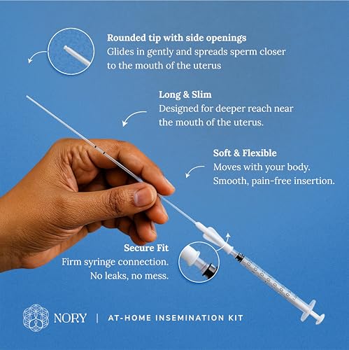Image of Nory At Home Self Insemination IVI Kit for Women, Designed By Fertility Doctor, Get Pregnant Naturally, Pack of 5 Catheters, 5 Syringes, 1 Collection Cup, Baby Conceive Kit for Home (Pack of 1)