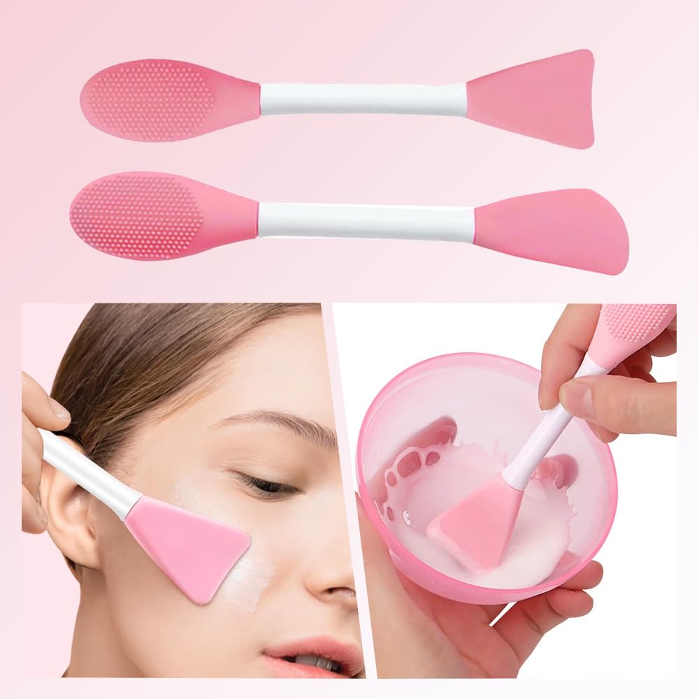 Pennello in Silicone per Maschera Facciale, 2 Pezzi, Applicatore per Maschera, Pennello Cosmetico, Per l'applicazione di Laschere Facciali, Strumento di Bellezza Fai Da Te