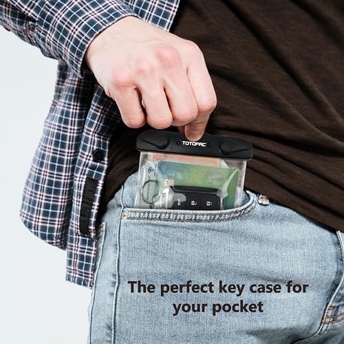Funda flotante impermeable para llavero de coche con cierre Snap-Ziplock para llaves remotas, tarjetas y dinero, bolsa seca sumergible transparente miniatura 3