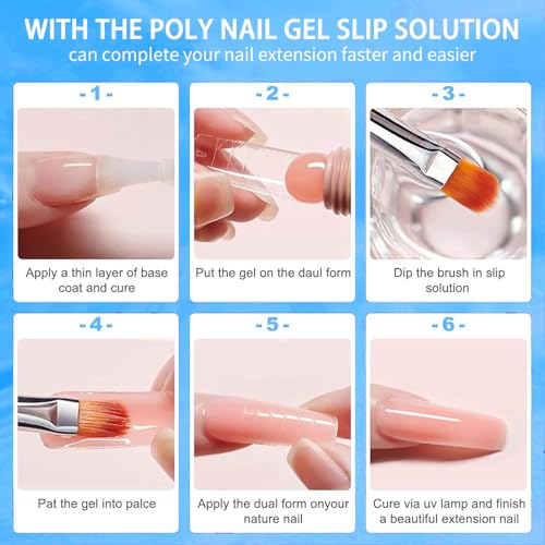 Image of Poly Gel Slip Solution & Nail Cleaner - Professional Polyester Nail Gel Surface Cleaner for Nail Care (3pcs)40ml /1.35 fl oz