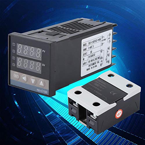 Ivaank Temperatuurregelaar kits-temperatuurregelaar kits 0-400℃ + 40A SSR + 1M M6 K Type sonde AC 110-240V PID - Afbeelding 3