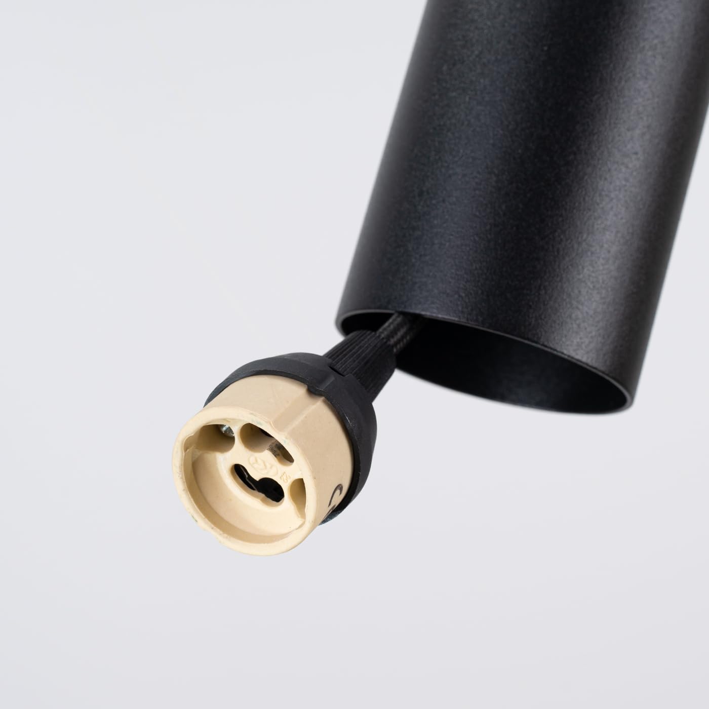 SOLLUX lighting Lámpara Colgante - Lámpara de Techo Fieltro Acero - 1 Pantalla - Bombilla LED - Negro Beige Pelta
