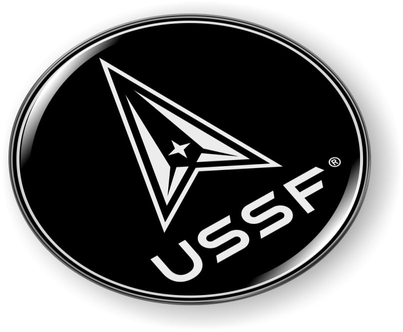 Image of USSF Symbol CAR Emblem Badge Sticker Flexible | Official USAF and USSF Licensed Product, 3D Domed, made by BestLicensePlateFrames
