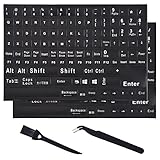 2-Pack English Universal Computer Full Keyboard Keys Sticker,Matte Replacement English Keyboard Alph