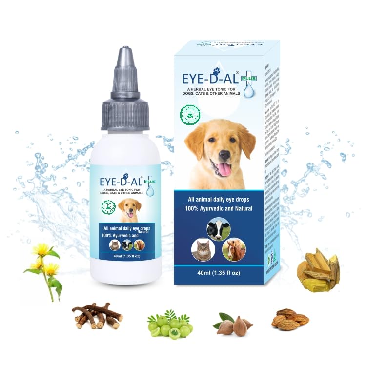 EYE-D-AL+ Herbal Eye Drops/Wash for Dogs Cats and Other Animals (Pack of 1)