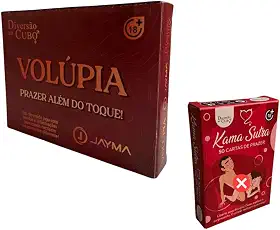 Kit Jogo de Casal Volúpia Tabuleiro com Baralho 50 Cartas Hétero