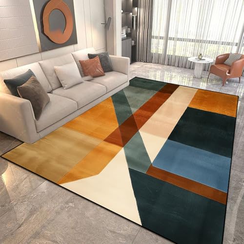 Tapis de luxe géométrique moderne grand format pour salon et chambre - 2