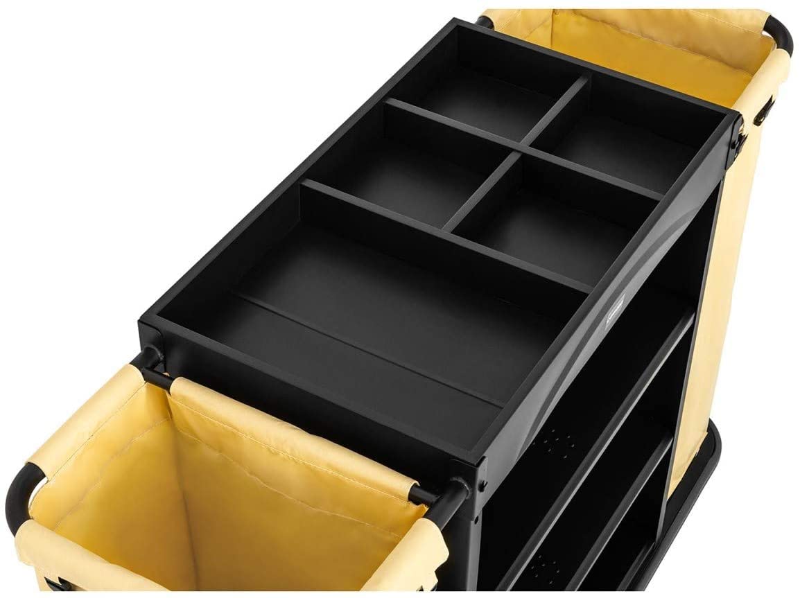 Carrito De Servicio para Hotel Carro Camarera UNICLEAN 142B (Ruedas de TPR, Capacidad de Carga: 150 kg, 2 Bolsas)