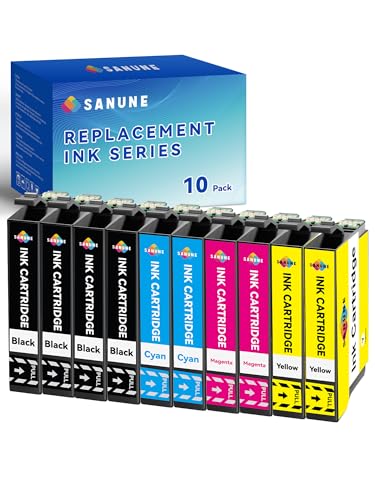 SANUNE Compatible 603XL Ink Cartridges Multipack Replacement for Epson 603 603XL Ink Cartridge for Expression Home XP-2100 XP-2105 XP-3100 XP-3105 XP-4100 Workforce WF-2810 WF-2830 WF-2835 (10-Pack)
