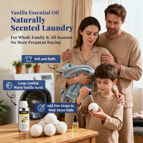 Image of HIQILI 16 Ounces Vanilla Essential Oil, Strong Fragrance for Body Lotion, Candle Making, Soap, Aromatherapy -16 Fl Oz