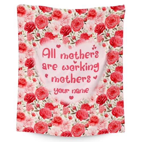 Custom Blanket Gifts for Mom/Wife/Daughter/Sister Name - Pink Blanket to Mom's Gift - Cozy Soft Fleece 30x40 Inch Throw for Festivals Holidays