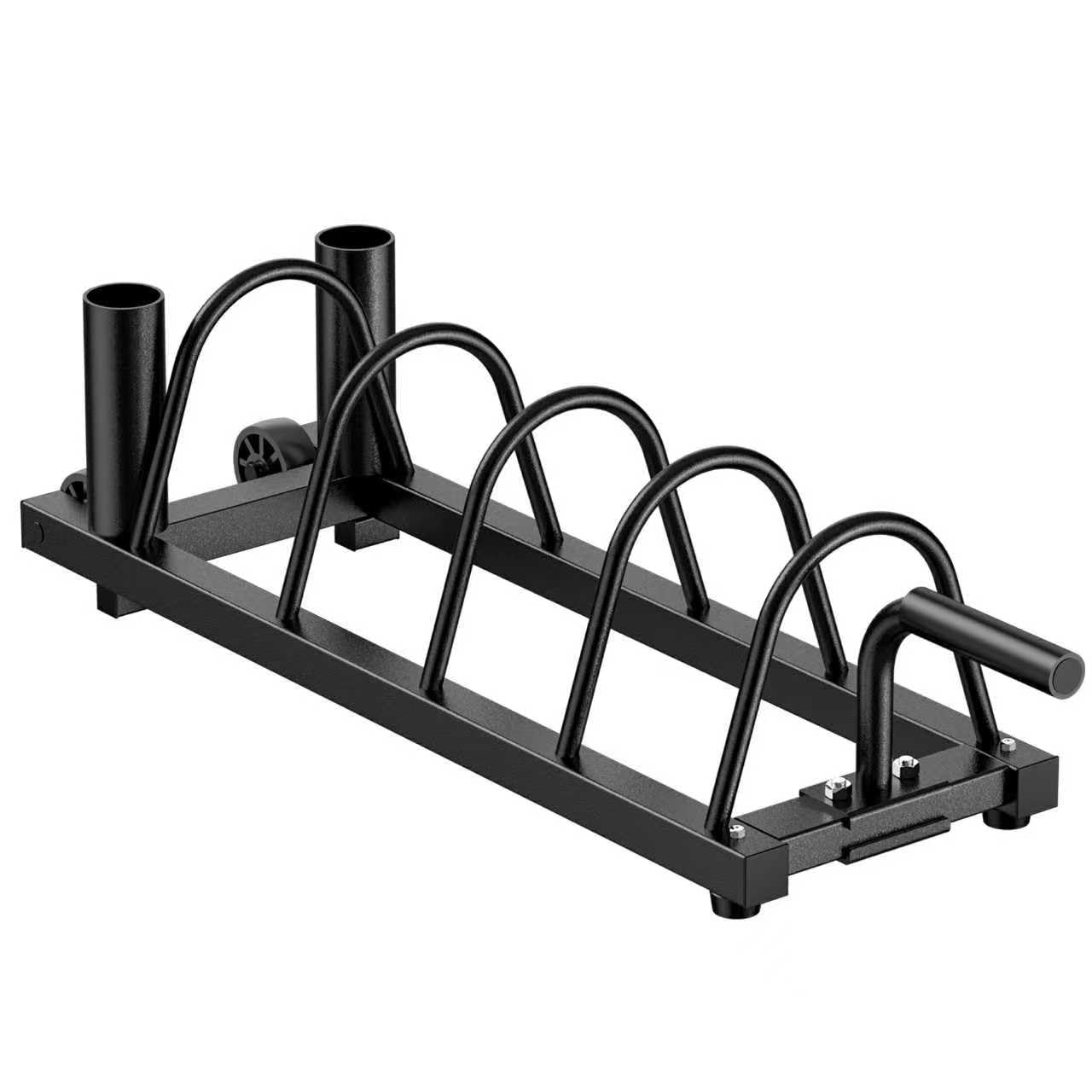 JX FITNESS Horizontal Hantelständer Hantelablage,Gewichteständer Langhantelständer Hantelscheibenständer, Olympische Barbell Speicherregal Organizer mit Griff und Rollen