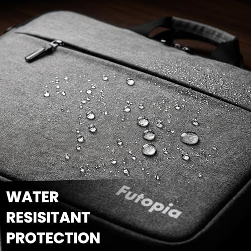 Image of Futopia Premium Laptop Sleeve Bag 15.6 Inch with Handle, Front Zipper Pocket, Water Resistant & Shockproof Cover, Padded Interior Compatible for Laptop & Notebook for Office, College & Travel (Gray)