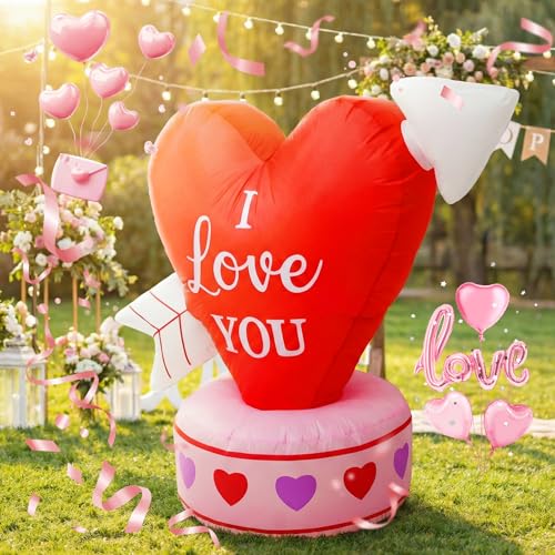 VIKIMORA 4 FT Wedding Party Inflatable Love Heart Decoration