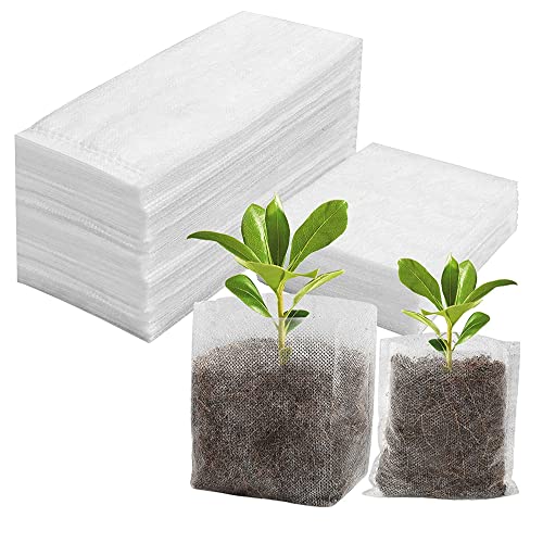 Itisyou 育苗袋 植物生長袋 野菜用植栽バッグ 栽培バッグ 花植栽 バッグ 育苗ポット 苗ポット 不織布プランタ 100枚入 (8×10cm)