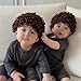 Ipetboom Children Wig Hat for Toddlers, Cute Knit Beanie for Boys and Girls Soft Woolen Yarn Winter Hat Perfect for Photoshoots 7.8 Inch