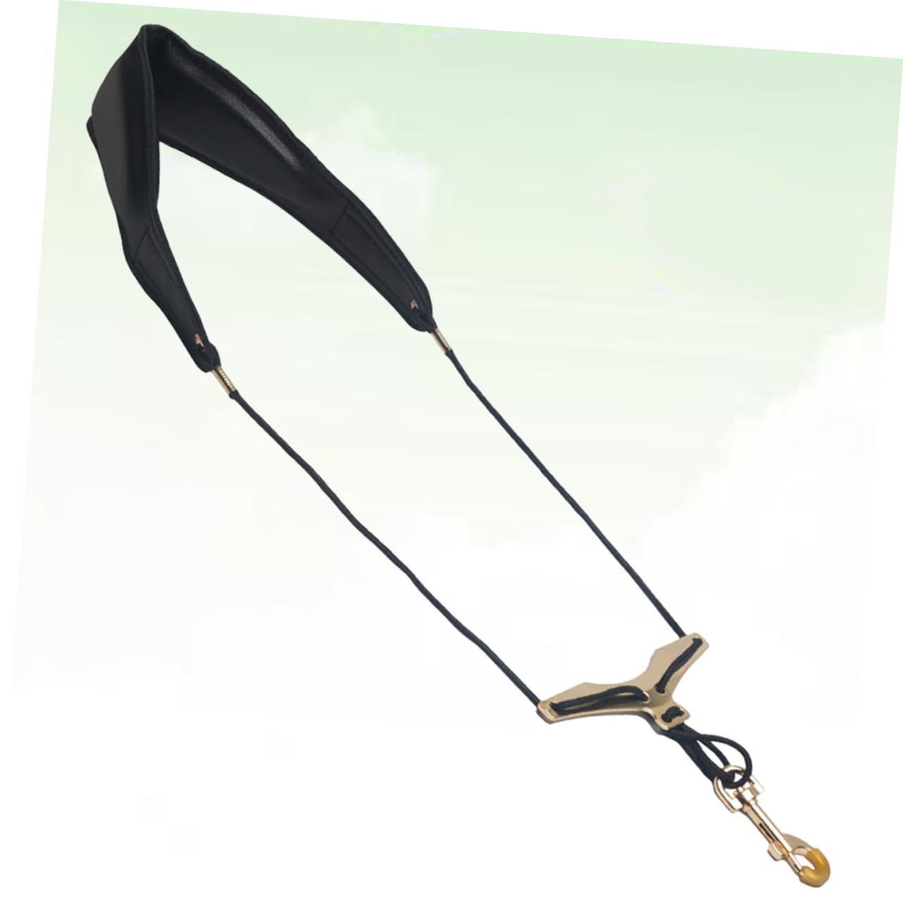 Yardwe Leather Saxophone Neck Strap with Metal Hook Sax Harness for Tenor Soprano Alto Sax Comfortable and Breathable Design for Musicians and Saxophone Players
