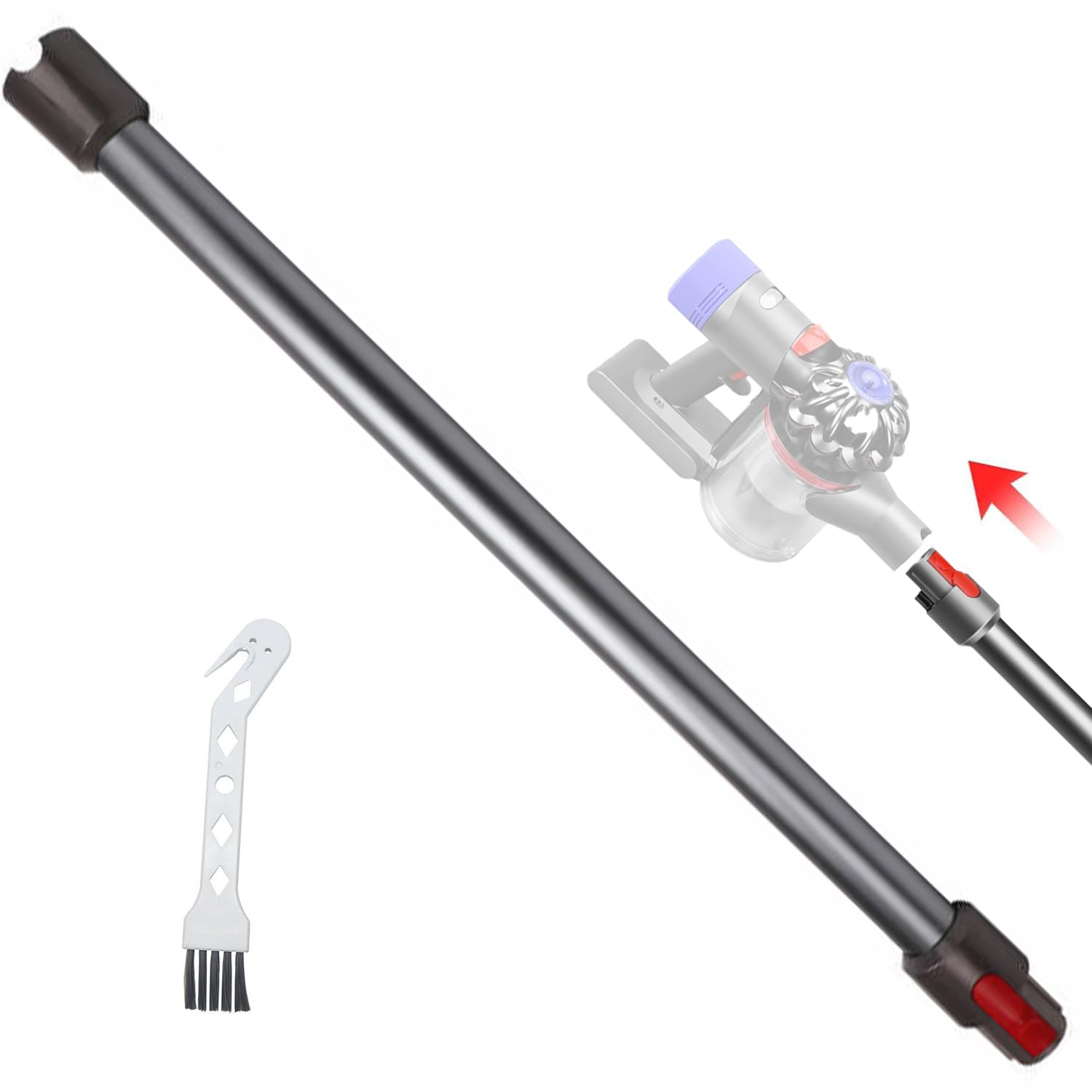 Szybkozłączka kompatybilna z odkurzaczem Dyson V15 V11 V10 V8 V7 | Drążek przedłużający do odkurzacza Dyson Stick odkurzacz rura przedłużająca 73 cm (srebrno-szary)