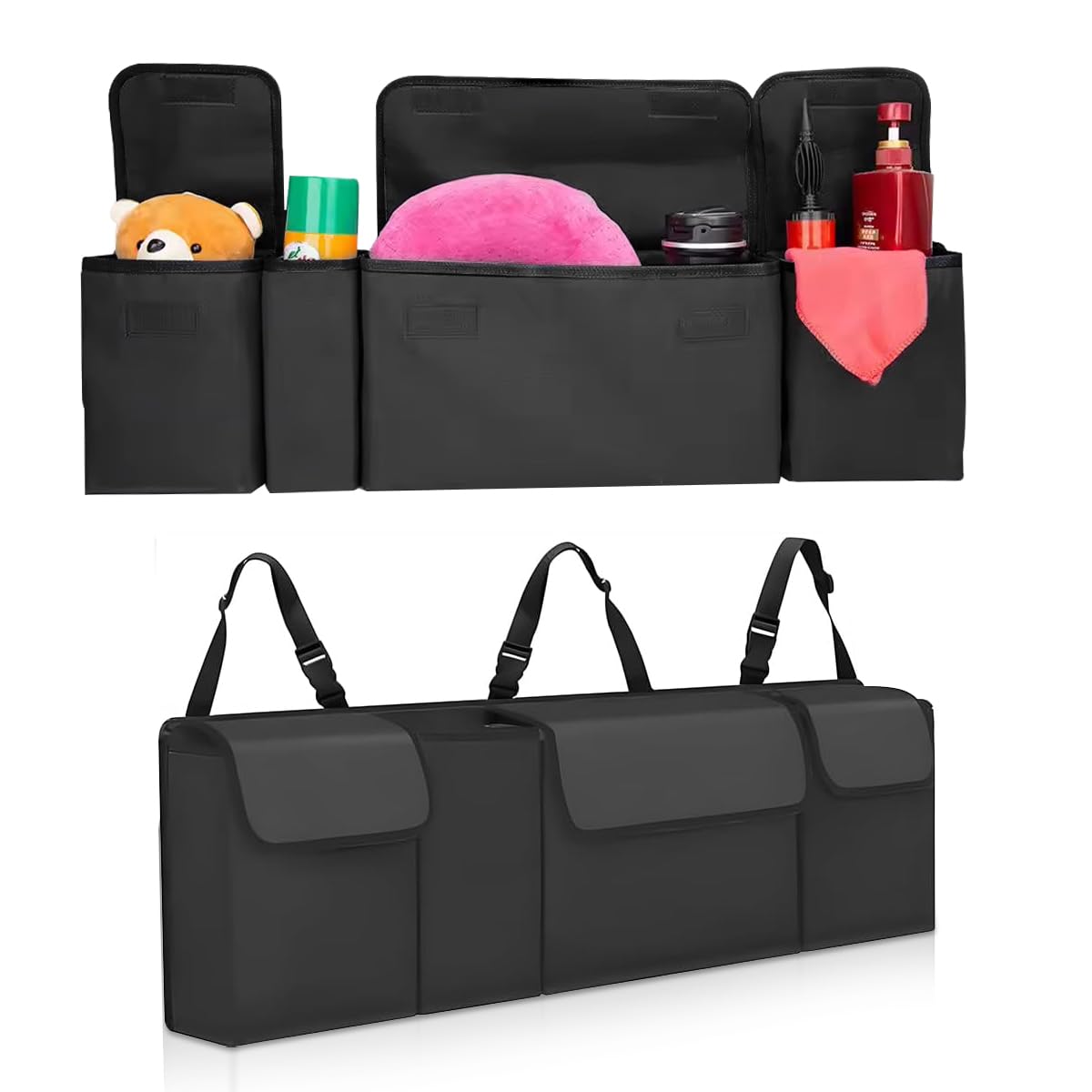 Car Trunk Organizer Hanging Bag – Backseat Storage For Jeep SUV, 6 Pockets, 600D Oxford
