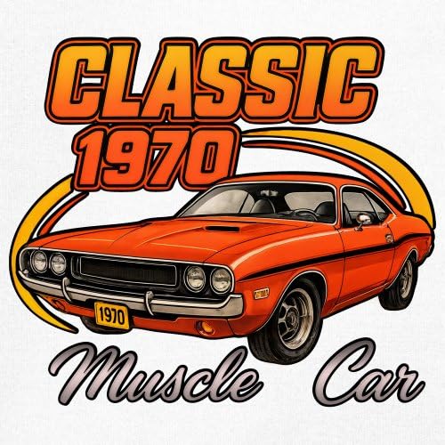 Classic 1970 Muscle Car Youth Graphic Short Sleeve T-Shirt3