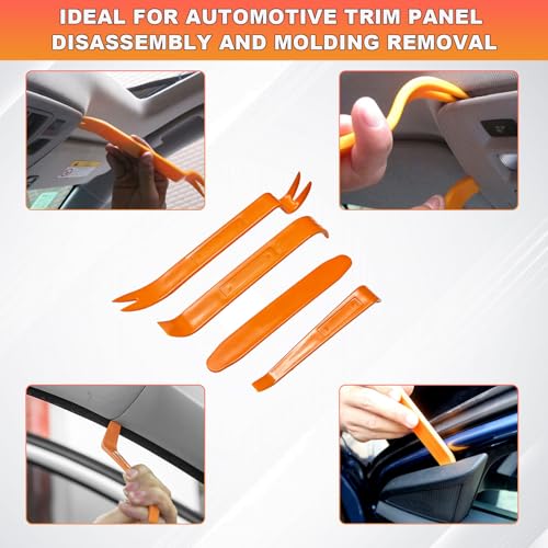 Image of DXNQ 4 PCS Auto Trim Removal Tool Kit, No Scratch Removal Installer Pry Tools for Car Door Clip Panel, Dashboard Clip Fastener Remover Pry Tool Set for Vehicle Interior Trim, Car Accessories