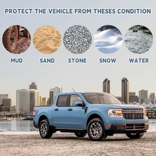 Image of Aluminum Rear Left Driver Side Underbody Shield Cover Compatible with 2022-2025 Ford Maverick Rear Wheel Underbody Cavity Splash Shield Guards Prevent from mud Sand Stones and Water