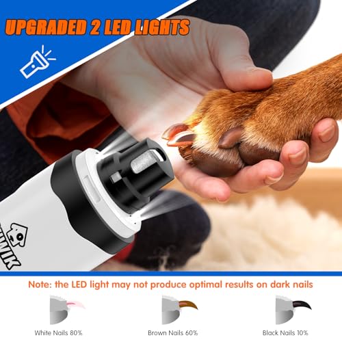 Image of VIWIK Dog Nail Trimmers with Light, Cat Dog Nail Clippers, Dog Nail Grinder Quiet for Large Medium Small Dogs Paw & Cats Claw, Electric 2-Speed Pet Toenail Grooming Supplies, Gifts for Dog Lovers.