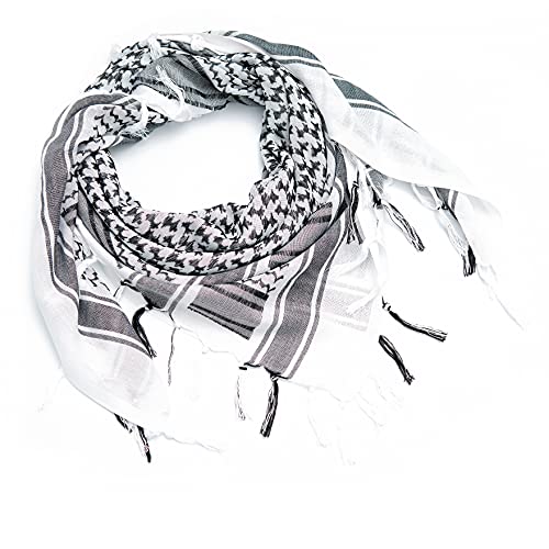 Wideway 2 Pieces Cotton Shemagh Scarf Military Tactical Desert Scarf Keffiyeh 43 X 43 Inch #TOP4