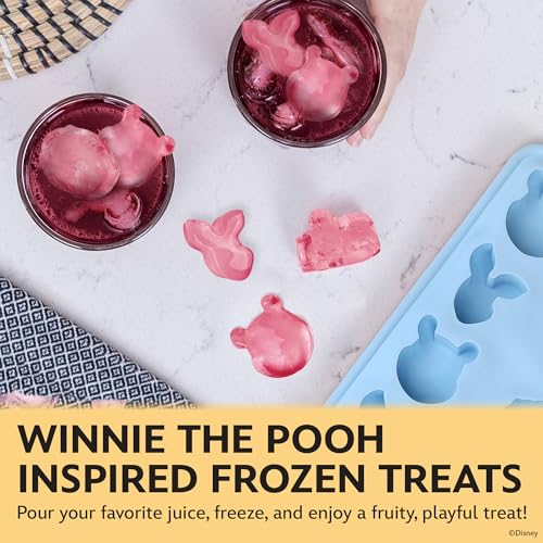 Image of Disney Winnie the Pooh Silicone Ice Cube Tray, 2-Pack 5 inchx12.5 inch, BPA-Free | Flexible design pops character-shaped cubes out easily, dishwasher safe, doubles for chocolate and gummies, makes 24 molds