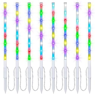 Gemmy Orchestra of Lights 8-Count Color Changing Lighting Effects LED Plug-in Outdoor Christmas Multi-Colored Stake Lights