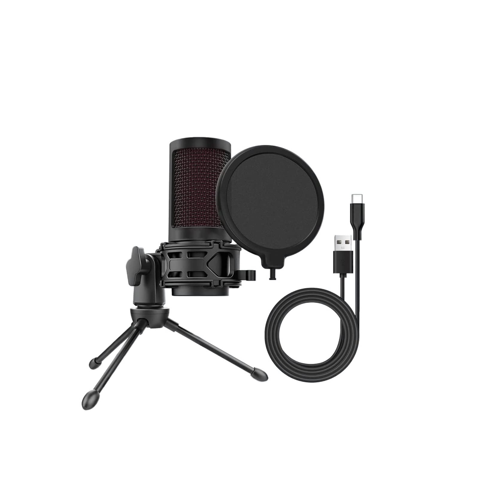 Microphone USB pour gaming et streaming Twitch avec suspension antichoc