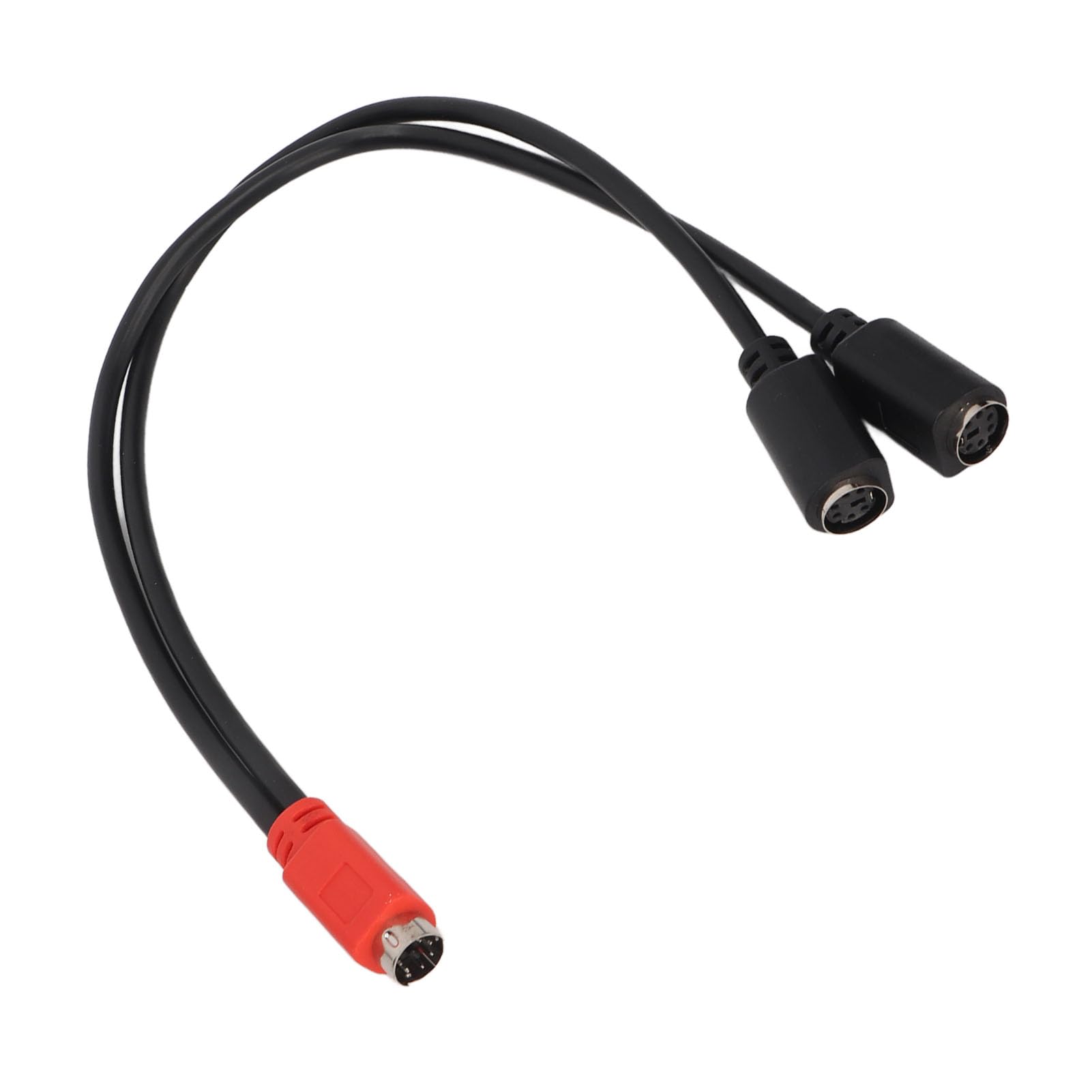 Câble Séparateur Mini DIN 6 Broches, Tête Noire Rouge Plug and Play Mini DIN 6 Broches à 2 Câbles Mini DIN 6 Broches pour Câble de Souris