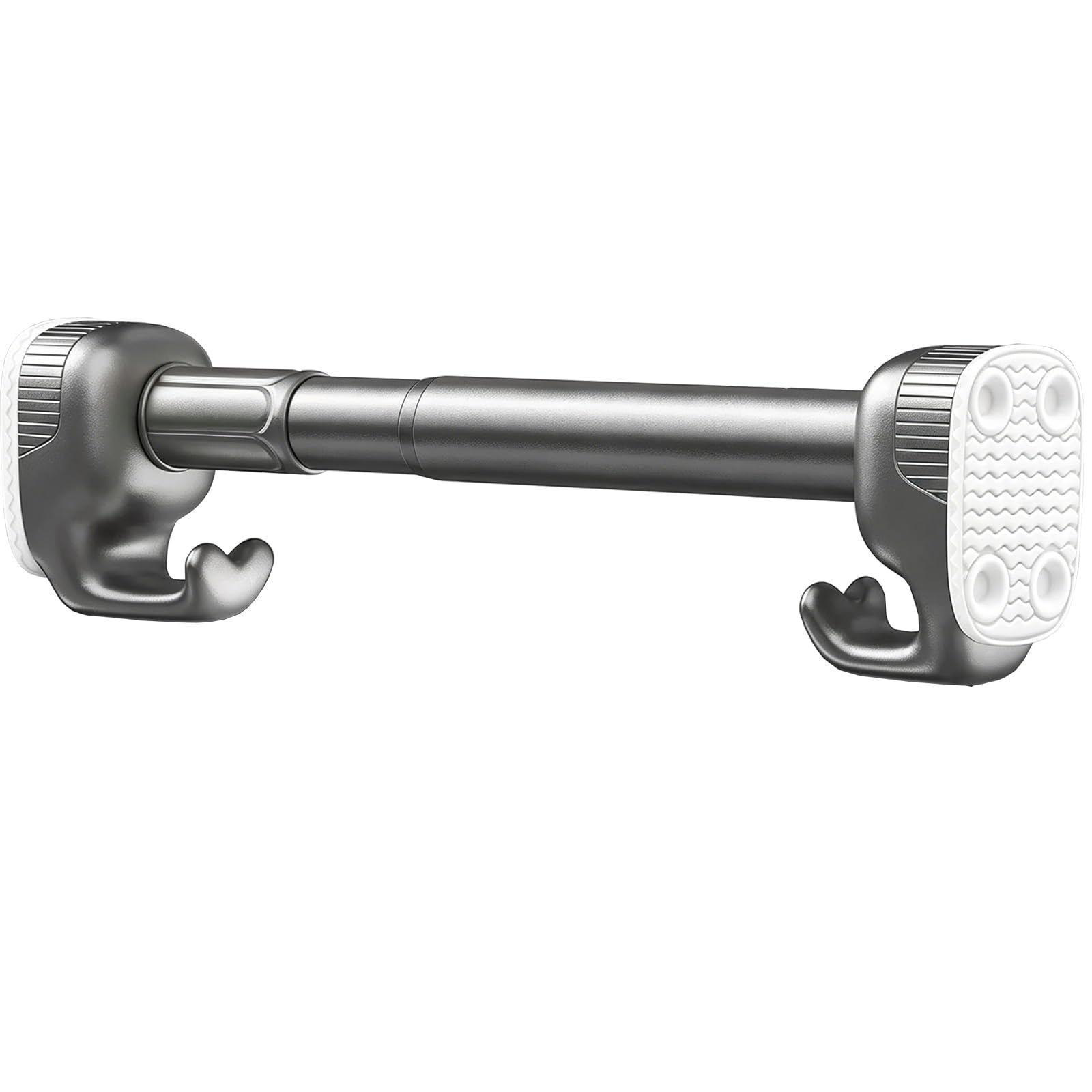 Stainless Steel Adjustable Spring Tension Shower Curtain Rod with Hooks, Fits 14"-193" Windows, for Kitchen Bathroom Laundry Room Closet(Black,330-400cm/130-157in)