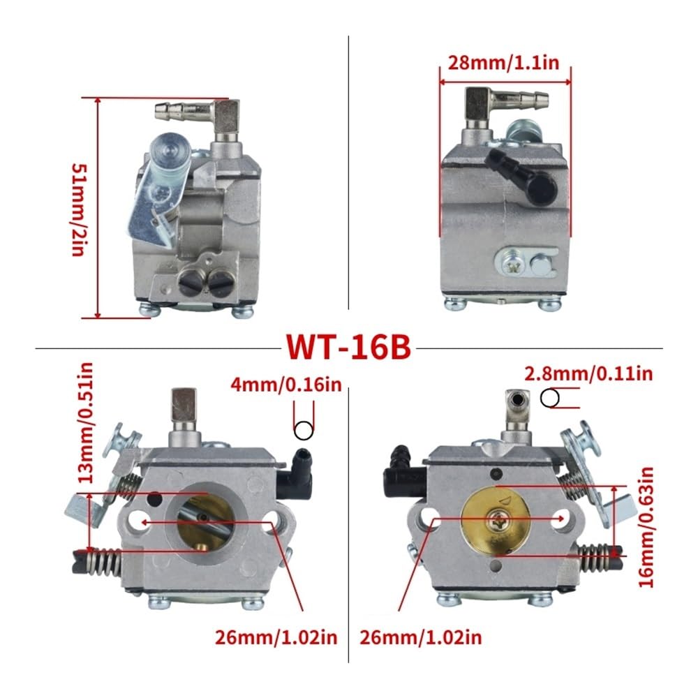 Carburador Compatible con S-TI-H 028 028AV 028 119-358-7700 11181201610 Compatible con Walb WT-16B Compatible con carburador de Motosierra Tillotson HU-40(HU-40D Kit)