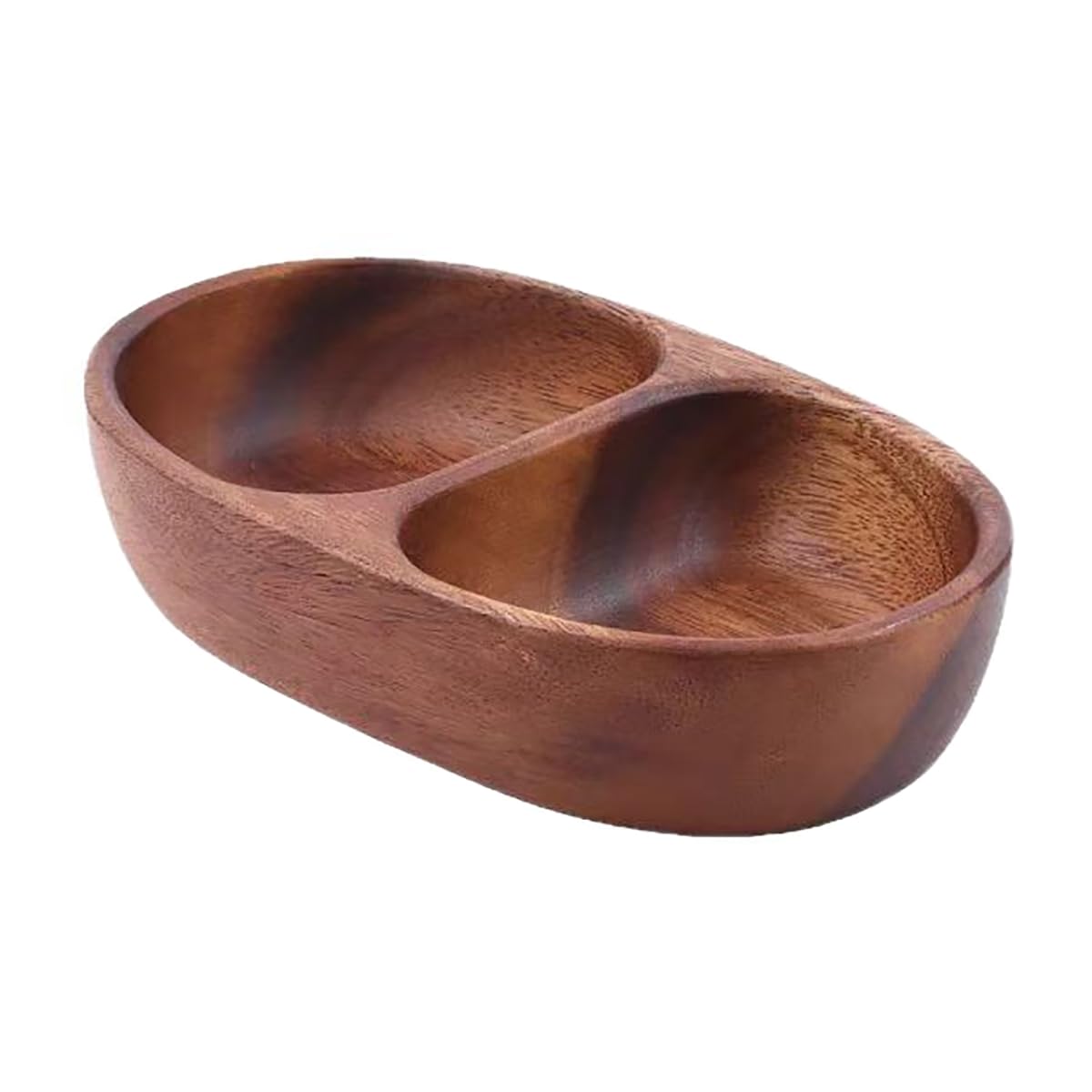Sizikato Double Chamber Wooden Nut Bowl for Living Room