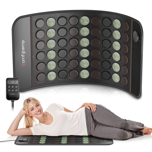 Comfytemp Extra Large Far Infrared Heating Pad 17'×33' for Back Full Body, FSA Eligible HSA XXL Electric Heat Pad with Jade Tourmaline Natural Stone Deeper FIR Heat, 6 Heat 8 Timer, Gift for Women Men