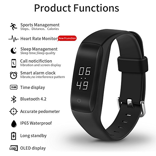 Yuntab C5 bracciale fitness, Bluetooth GPS fitness...