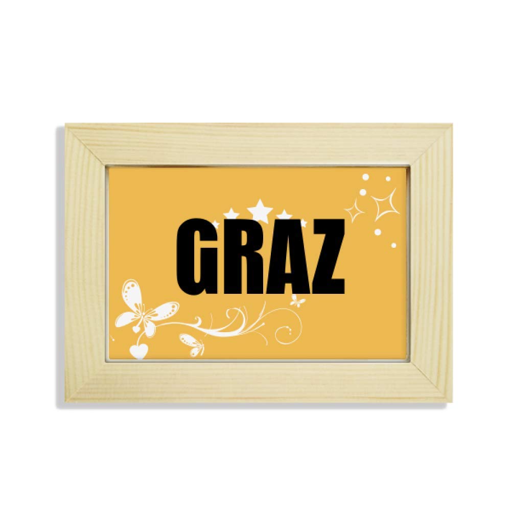 Pintura de Graz de madera para marco de fotos de flores en escritorio